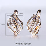 prom accessories prom accessories Aveuri Graduation gifts Leaf Shaped Stud Earring 585 White Rose Gold Color Geometric Cut Out Leaf Clear Cubic Zircon Drop Earrings for Women Girl GE291