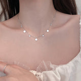 Christmas Gift Diamond Elegant Shiny Zircon Multiple Pendant Discs Necklace Wedding Choker Gift For Girl Fine Jewelry NK056