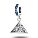 Fits Original Pandach Bracelets Silver Pyramid Demon Eye Charms Beads Women Silver Pendant Diy Jewelry 2023 New