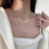 Christmas Gift Double Layers Box Chain Necklaces For Women Girls Statement Choker Wedding Jewelry dz696