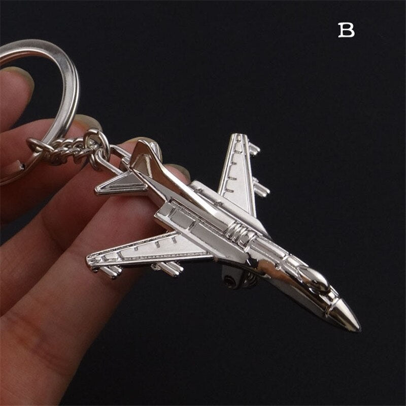 Aveuri Airline Promo New Keychain Metal Naval Aircrafe Fighter Model Aviation Gifts Key Ring Model Key Chain Air Plane Aircrafe Keyring