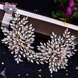 Aveuri HP240 Artificial Wedding Hair Accessories Exquisite Bridal Floral Headbands Wedding Big Crown For Bride Tiara Headwear