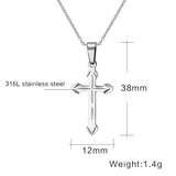 Classic Men Cross Pendant Necklace For Male Stainless Steel Necklace Statement Cruz Jewelry 24" Link Chain