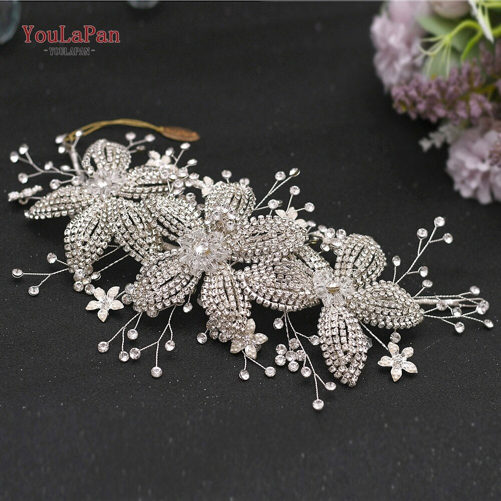 Aveuri HP252 Wedding Headband Bridal Headpieces Handmade Wedding Hair Accessories For Woman Gold Crowns For Wedding Headwear