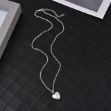 Aveuri New Arrival 2023 Fashion Sweet Girls Elegant Pearl Heart Pearl Necklace For Women Students Party Choker Jewelry Gifts
