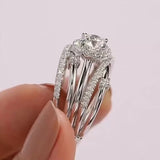 Aveuri  Luxury Wedding Rings for Women Fancy Cross Design Inlaid Shiny CZ Stone Fashion Versatile Female Finger-ring Gift Jewelry