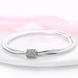 Hot Sale 100% Genuine Silver Color Double Bracelet For Original Beads Pendant Charm Bracelet DIY Fine Gift Women Free Shipping