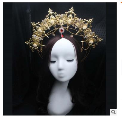 DIY Material package Gothic Halo Crown Headband Gorgeous Vintage Church Mary Baroque Tiara Headwear Lolita Virgin Headpiece