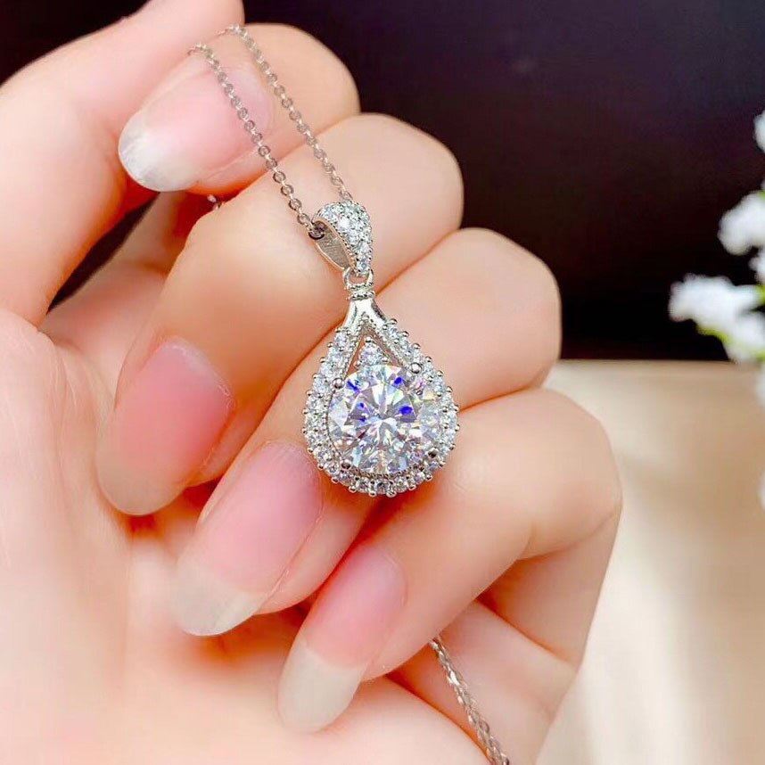 Hip Hop Rock Moissanite Jewelry S925 Sterling Silver color Gemstone Pendant Women Femme Mujer Silver 925 Jewelry Pendants