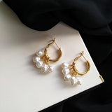 Aveuri 2022 Korean Vintage New Vintage Pearl Beads Round Geometric Chain For Women Ear Clip Elegant Korea Magnet Jewelry Gifts