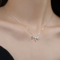 Christmas Gift alloy Box Chain Crtsral Dragonfly Charm Necklaces Pendants Choker Statement Necklace For Women Party Jewelry dz112