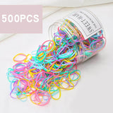 Back to school 2023 AVEURI 500Pcs Children's Hair Accessories Disposable Rubber Band Girls Baby Strong Pull Constant Black Small Hair Ring Color Head Rope