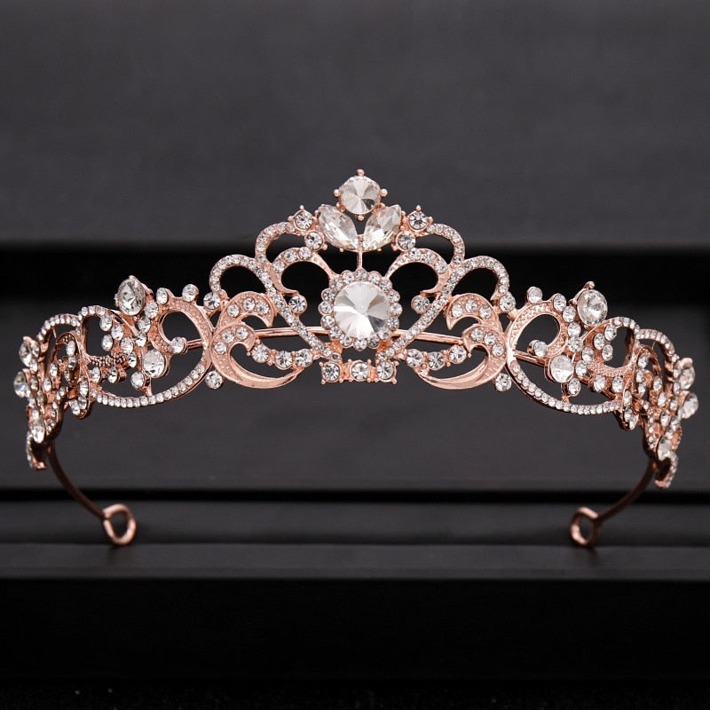 Aveuri  Wedding Crown Hair Jewelry Bridal  Hair Accessories Women Baroque Crown Rhinestones Crystal Tiaras Bride QueenParty Crowns Gift