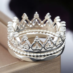 Aveuri Hot Selling Fancy Crown Women Ring Best Anniversary Girl Gift Elegant Female Dance Party Trendy Jewelry Rings