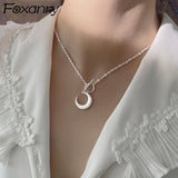 Aveuri Alloy Clavicle Chain Necklace for Women New Trend Sparkling Moon Pendant Bride Jewelry Party Accessories