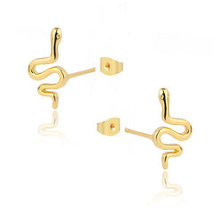 Aveuri Snake Earrings For Women Stainless Steel Gold Vintage Animal Snake Stud Earring Piercing Jewelry Gift 2023 Brincos