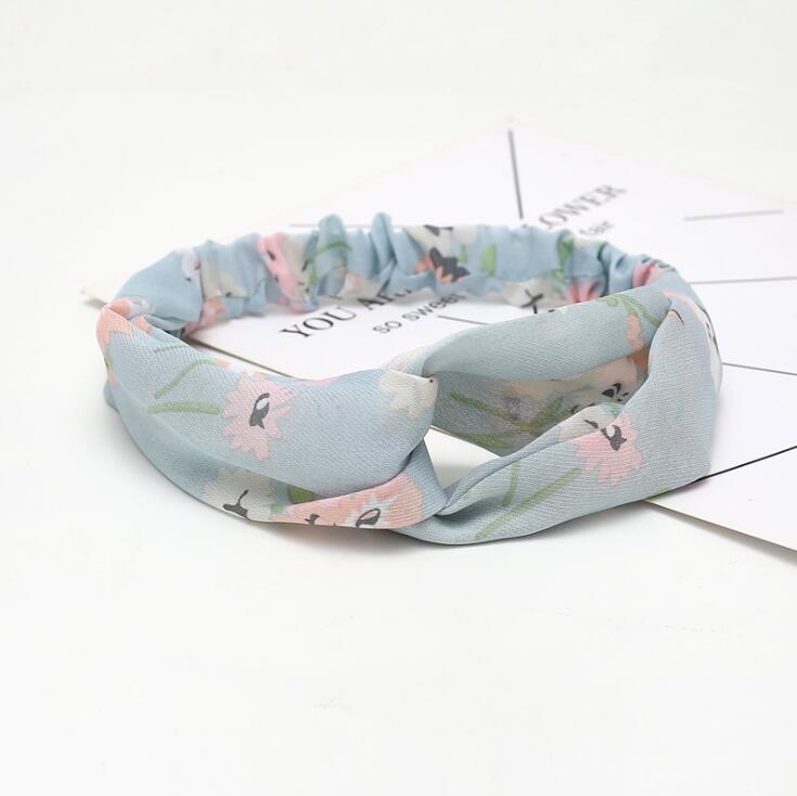 Aveuri Back to school Fashion Women Headband Cross Top Knot Elastic Hair Bands Vintage Print Girls Hairband Hair Accessories Twisted Knotted Headwrap