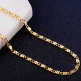 Aveuri Alloy 16/18/20/22/24/26/28/30 Inch 2mm Gold Charm Chain Necklace For Women Man Wedding Fashion Jewelry
