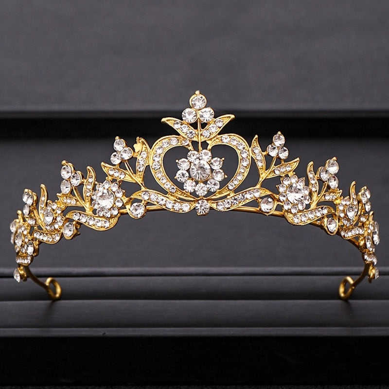 Aveuri  Wedding Crown Hair Jewelry Bridal  Hair Accessories Women Baroque Crown Rhinestones Crystal Tiaras Bride QueenParty Crowns Gift