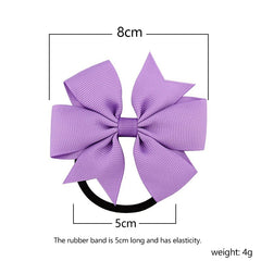 Back to school 2024 AVEURI Candy Colour Girl Bow-Knot Grosgrain Ribbon Hair Ring Female Rubber Band Elastic Hair Bands Bows Girl's Headware