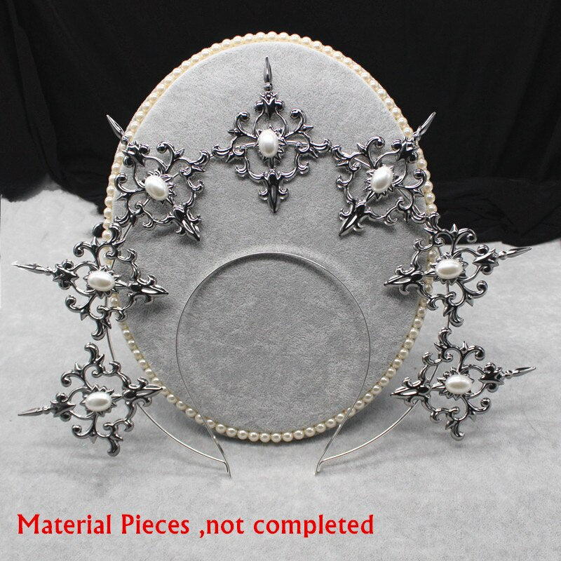 DIY Material package Gothic Halo Crown Headband Gorgeous Vintage Church Mary Baroque Tiara Headwear Lolita Virgin Headpiece