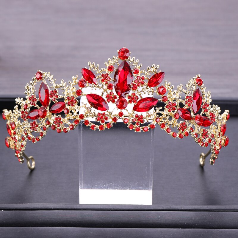 Christmas Gift New Fashion Wedding Crystal Crown Hair Jewelry FORSEVEN Gold High quality Handmade Rhinestone Bridal Tiaras Crown Accessories