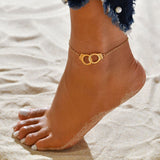 Aveuri 2023 Bohemian Key Charm Anklet Set For Women Love Heart Lock Ankle Bracelet On Leg Foot Chain Female Beach Jewelry