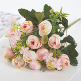 Aveuri 1 Bouquet High Quality Artificial Flowers Rose Small Bud Fake Flower Silk Flores for Home Garden Wedding DIY Decoration Table