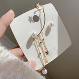 Aveuri Korean Elegant Cute Earrings Rhinestone Butterfly Ear Clips Stud Earrings For Women Girls Fashion Chain Boucle D'oreille Jewelry