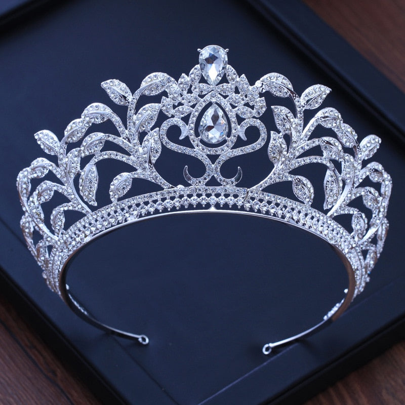 Aveuri Diverse Silver Color Gold Crystal Crowns Bride tiara Fashion Queen For Wedding Crown Headpiece Wedding Hair Jewelry Accessories