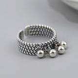 Aveuri Vintage Punk  Rings New Trendy Creative Beads Pendant Tassel Geometric Party Jewelry Gifts for Women