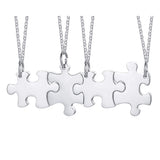 Personalized Puzzle Necklace Friendship Customized Pendant 2/3/4/5 Pieces Best Friends BFF Stainless Steel Bridesmaid Gift