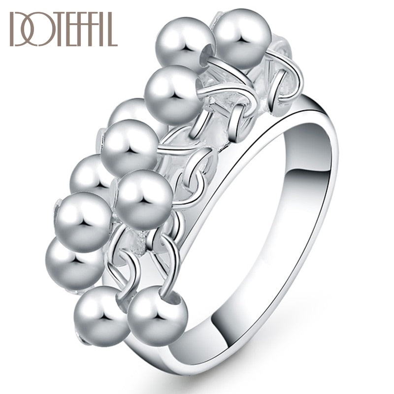Aveuri Alloy Smooth Grape Beads Ring For Women Fashion Wedding Engagement Party Gift Charm Jewelry