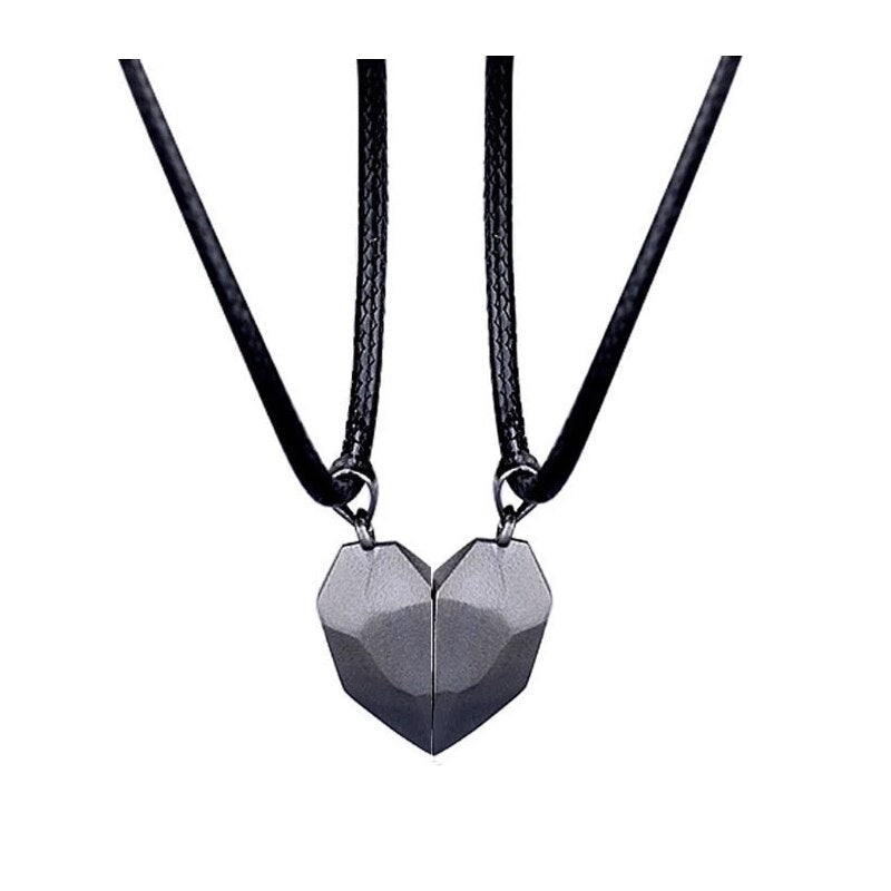 Christmas Gift 2PCS/SET Couple Necklaces Attarction Between Lovers Heart Magnetic Pendant Necklace For Women Valentine's Day Anniversary Gift