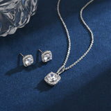 Christmas Gift New Shiny Zircon Necklaces Set Circle CZ Zirconia  Pendants Gift For Women Choker NK114/ER036