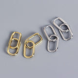 Aveuri Authentic Alloy Geometric Oval Hoop Earrings For Women Simple Metal Style Detachable Earrings For Women E-073