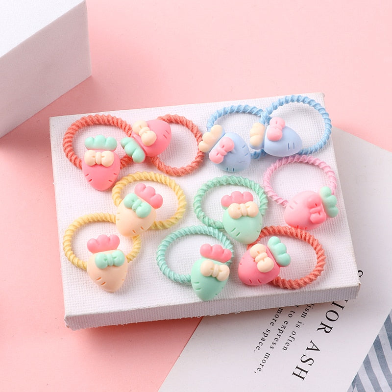 Back to school 2023 AVEURI 10PCS/Set Cute Cartoon Animals Hair Bands Girls Elastic Rubber Band Headwear Hair Accessories Kids Headband Ornaments Gift