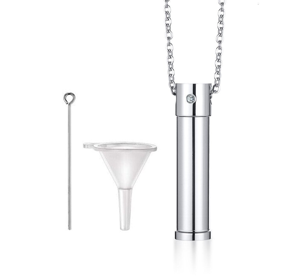 Openable Glass Vial Necklace Women Pendant Memorial Ash Bottle Cremation Pet Urn Jewelry