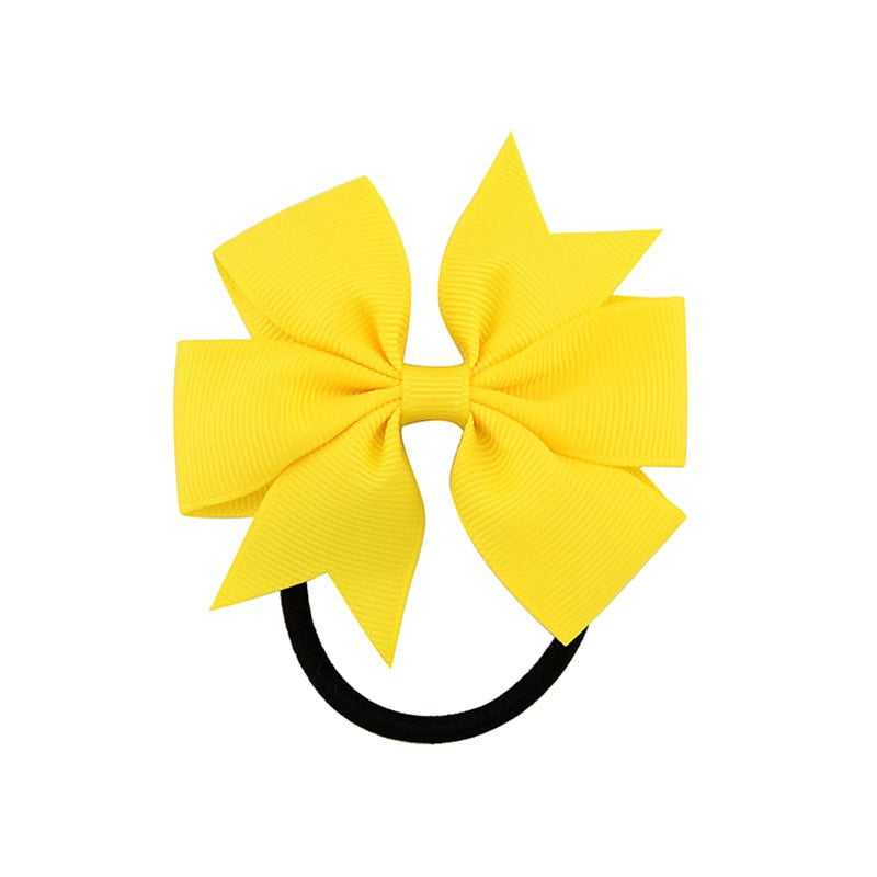 Back to school 2024 AVEURI Candy Colour Girl Bow-Knot Grosgrain Ribbon Hair Ring Female Rubber Band Elastic Hair Bands Bows Girl's Headware