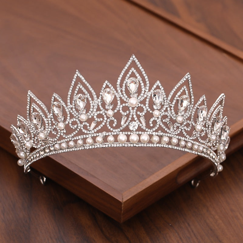 Bridal Crown And Tiara Headpiece Gold Silver Color Rhinestone Crystal Diadem Queen Crown Princess Tiaras Wedding Hair Jewelry