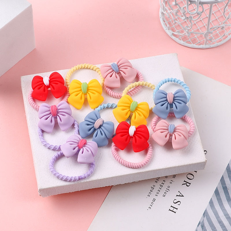 Back to school 2023 AVEURI 10PCS/Set Cute Cartoon Animals Hair Bands Girls Elastic Rubber Band Headwear Hair Accessories Kids Headband Ornaments Gift