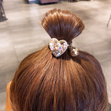 Aveuri 2022 Simple Temperament Pearl Crystal Head Rope Girl Hair Ring With Diamond Net Red Headdress Tie Balls Hair Rope Holster