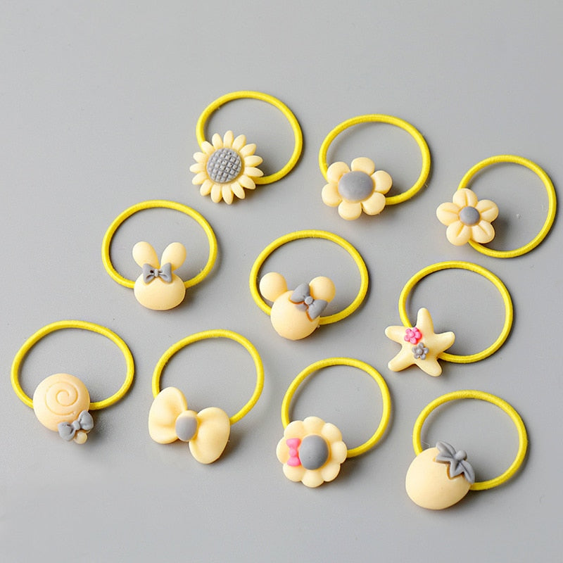 Back to school 2023 AVEURI 10/20 Root Children's Hair Ring Headwear Hair Korean Version The Cartoon Headwear Girl Rubber Band Sweet Cute Hair Accessories