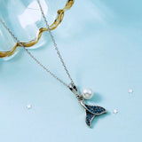 Christmas Gift Ocean Design Zircon Mermaid Charm Pendant Choker Necklace For Girl Women Statement Wedding  Jewelry dz669