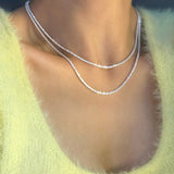 Christmas Gift Sparkling Clavicle Chain Shiny Choker Exquisite Necklace For Women Fine Jewelry Wedding Gift Wholesale NK106