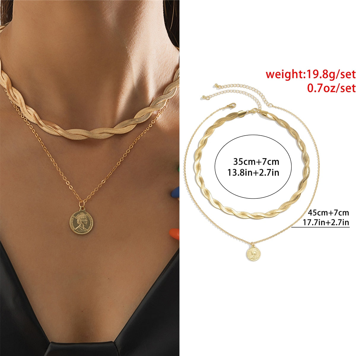 Aveuri Unique Twisted Snake Chain Necklace for Women Sexy Vintage Flat Blade Aircraft Link Clavicle Choker Necklace Jewelry Bijoux 2023