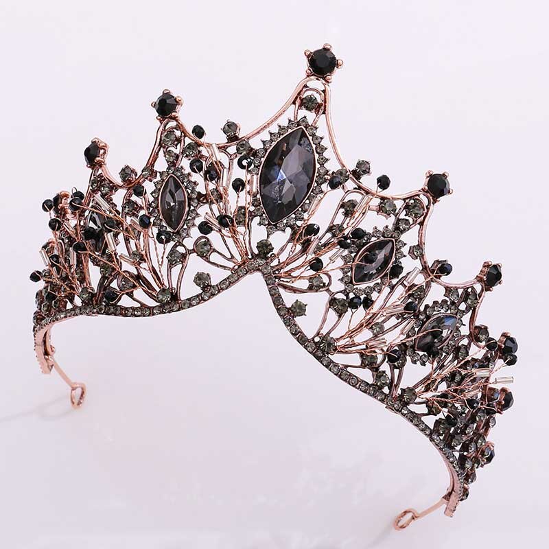 Aveuri Christmas Gift Vintage Baroque Headbands Crystal Luxury Tiaras Crowns Bride Headpieces Bridal Hair Jewelry for Women Wedding Hair Accessories
