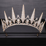 Aveuri Back to school Trendy Silver Color Diadems Crystal Rhinestone Crowns Queen Tiaras And Crowns Wedding Hair Accessories Princess Women Jewelry