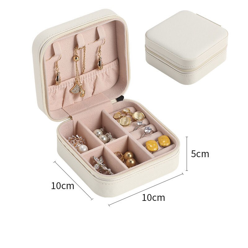 Christmas Gift Casegrace Mini Travel Jewelry Organizer Box Storage Case Girl Portable PU Leather Earring Ring Necklace Jewellery Case Organizer
