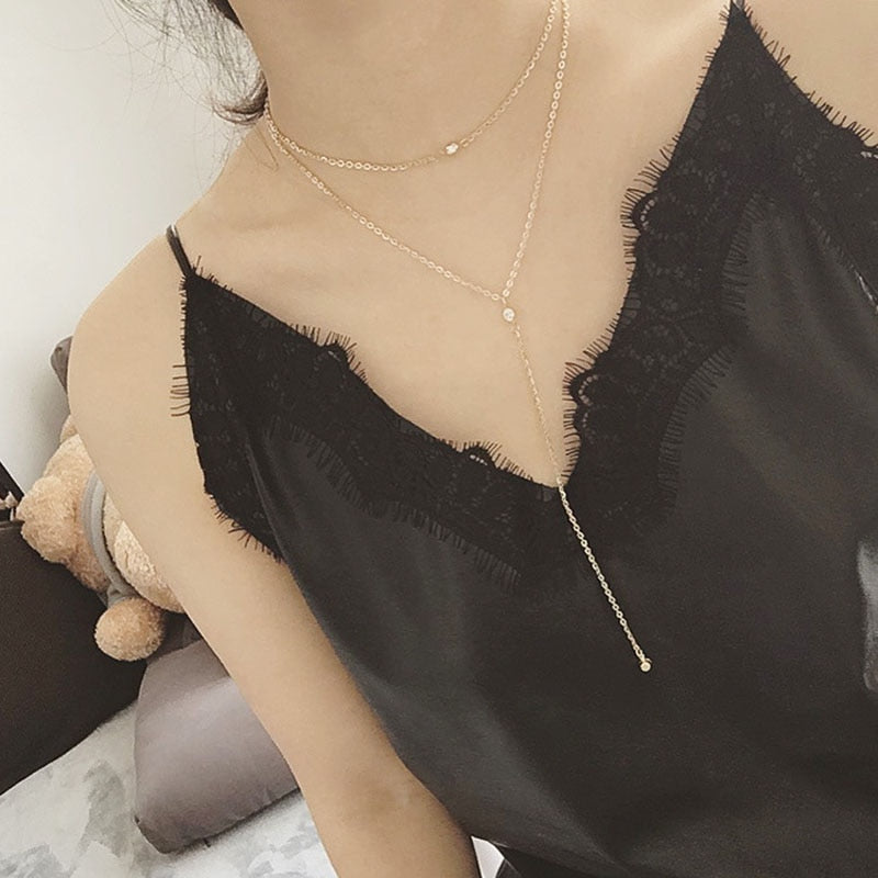 New Fashion Simple Star & Moon Pendant Necklace For Women New Bijoux Maxi Statement Necklaces Collier Fashion Jewelry
